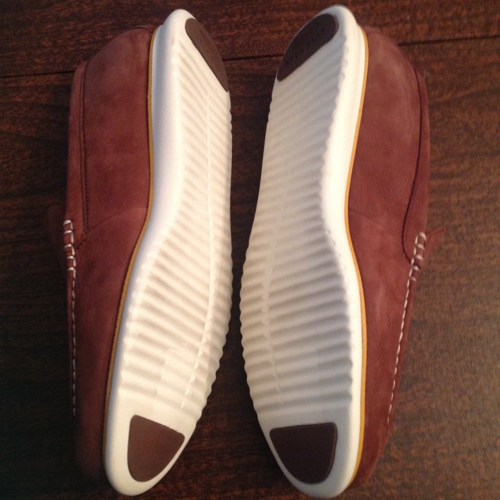 Cole Haan Men's ZeroGrand Venetian Rust Brown Nubuck Leather Loafers 11.5M  NWOB